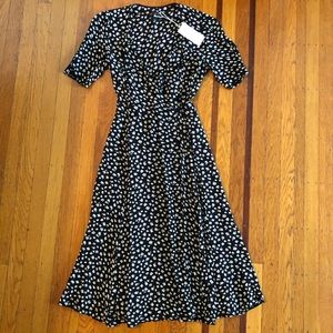 Reformation black wrap dress